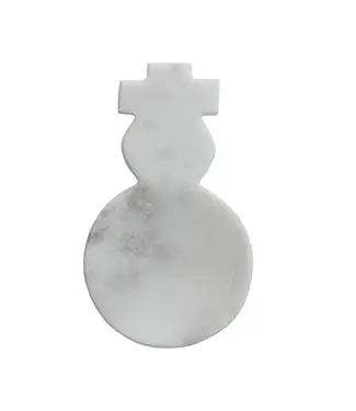 Marble Snowman Shaped Spoon Rest, White