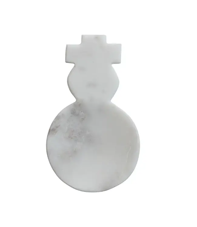 Marble Snowman Shaped Spoon Rest, White