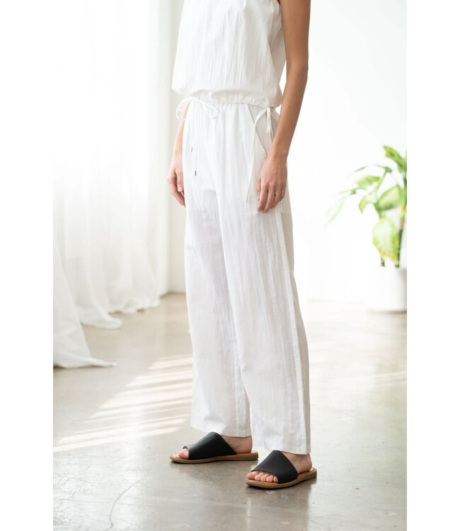 Laura Elastic Waist Wide-Leg Linen Pants