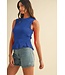 Eloise Smocking Detail Ruffle Hem Knit Tank Top