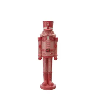 Resin Nutcracker, Pink & Red With Sugar