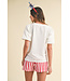 Riley Hand-drawing Lettering Embo Bubble Sleeve Knit Top
