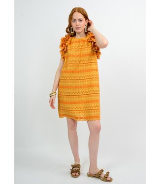 Sarah Eyelet Ruffled Dress