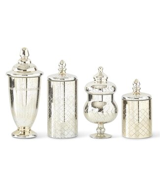 Mercury Glass Jar with Lid - Sold Individually