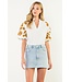 Sophia Embroidered Chenille Floral Puff Sleeve Top