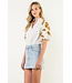 Sophia Embroidered Chenille Floral Puff Sleeve Top
