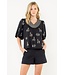 Abigail Embroidered Horse Puff Sleeve Top