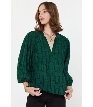 Alley Textured Jacquard 3/4 Blouse