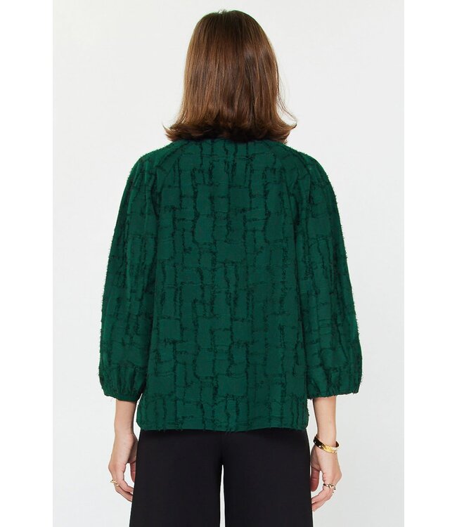 Alley Textured Jacquard 3/4 Blouse