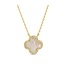 Good Fortune, Shell Pave Quatrefoil Necklace