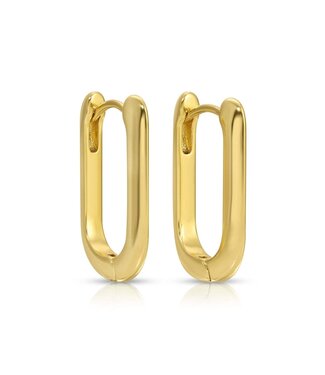 Oblong Huggies Earrings