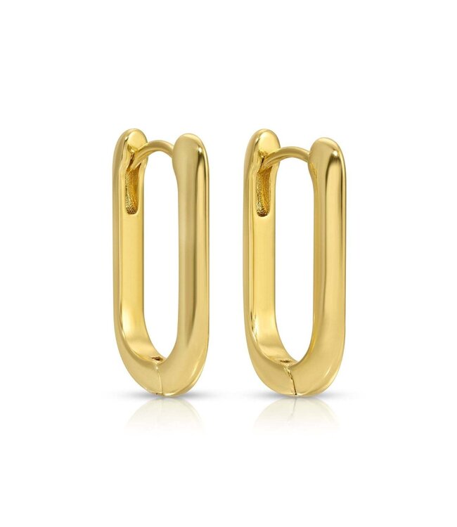 Oblong Huggies Earrings