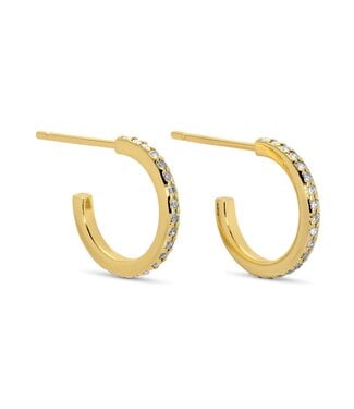 Small Delicate Pave Hoops
