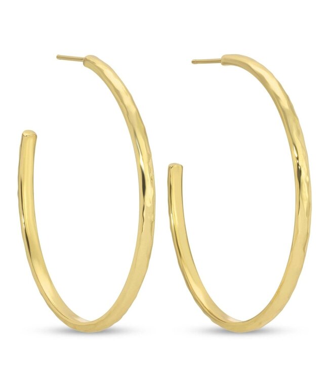 Lightly Textured Large Delicate Hoops
