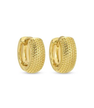 Petite Wide Textured Huggies Earrings