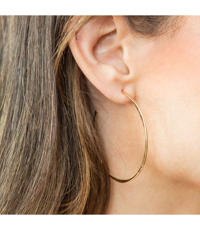 Large Textured Delicate Hoops