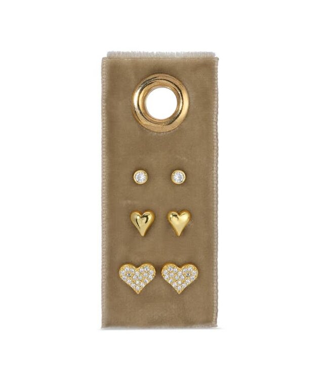 Heart Velvet Stud Gift Set