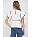Danica Lace Insert Embroidered Flutter Sleeve Blouse