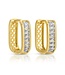 Large Huggies with Baguette CZ Earrings