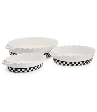 MACKENZIE CHILDS Check Everyday Oval Baker
