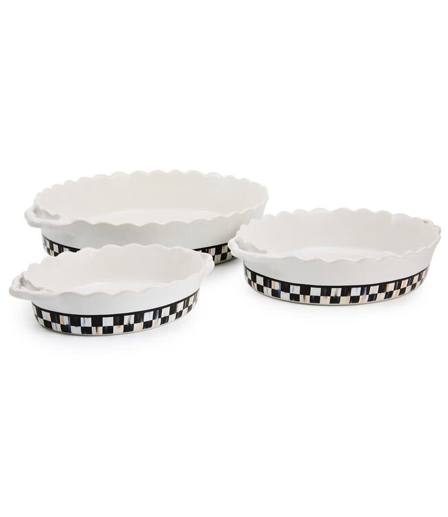MACKENZIE CHILDS Check Everyday Oval Baker-sold individually