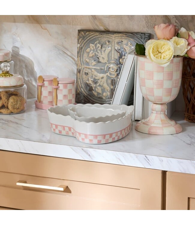 MACKENZIE CHILDS Rosy Check Everyday Heart Baker - Sold Individually