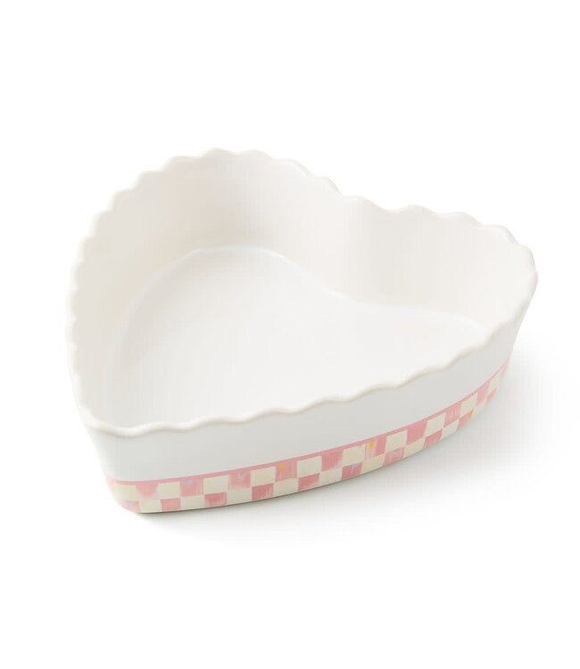 MACKENZIE CHILDS Rosy Check Everyday Heart Baker - Sold Individually