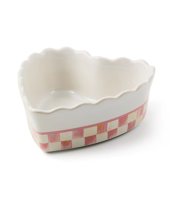 MACKENZIE CHILDS Rosy Check Everyday Heart Baker - Sold Individually