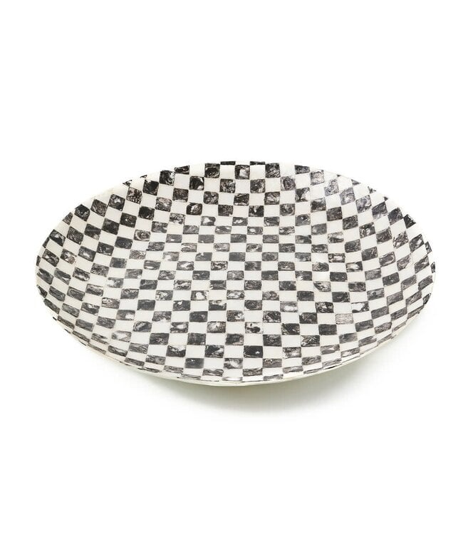 MACKENZIE CHILDS Courtly Check Capiz Decorative Bowl