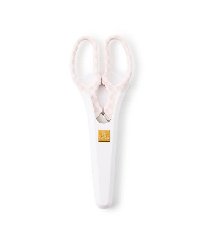 MACKENZIE CHILDS Pink & White Check Kitchen Shears