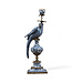 Porcelain Parrot Candle Holder With Bronze Ormolu Blue