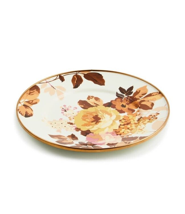 MACKENZIE CHILDS Wild Rose White Salad Plate