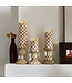 MACKENZIE CHILDS Mocha Pillar Candle Holder - Sold Individually