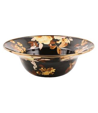MACKENZIE CHILDS Wild Rose Brown Serving Bowl