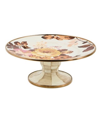 MACKENZIE CHILDS Wild Rose White Mini Pedestal Platter