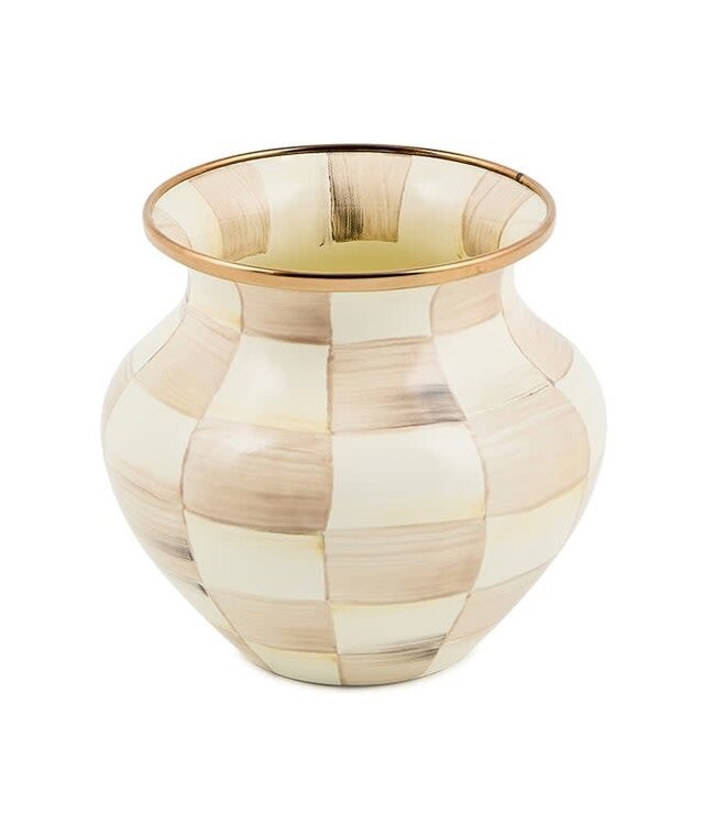 MACKENZIE CHILDS Mocha Check Vase