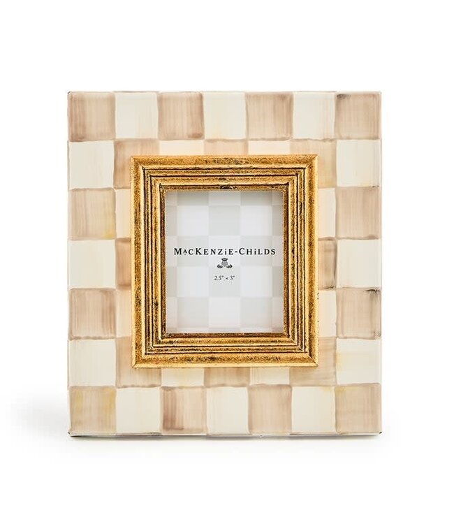 MACKENZIE CHILDS Mocha Check 2.5” X 3” Frame