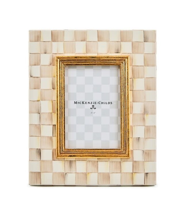 MACKENZIE CHILDS Mocha Check 4" x 6" Frame