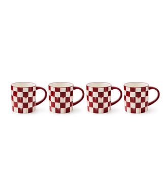 MACKENZIE CHILDS Cherry Check Mugs - Sold Individually