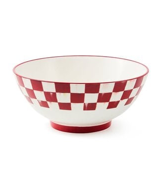 MACKENZIE CHILDS Cherry Check Serving Bowl