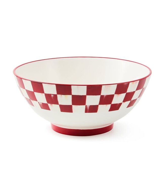 MACKENZIE CHILDS Cherry Check Serving Bowl