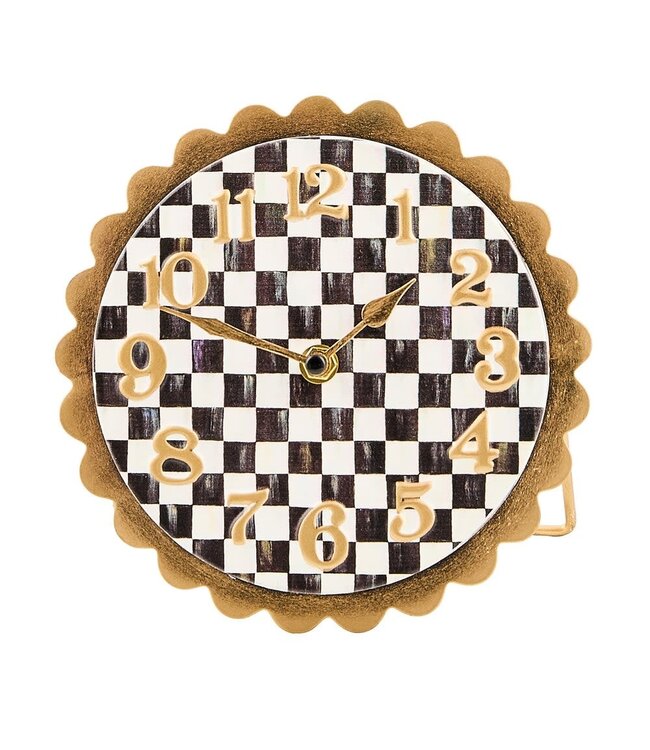 MACKENZIE CHILDS Courtly Check Scalloped Desk Clock