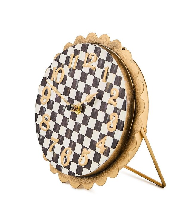 MACKENZIE CHILDS Courtly Check Scalloped Desk Clock