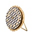 MACKENZIE CHILDS Courtly Check Scalloped Desk Clock
