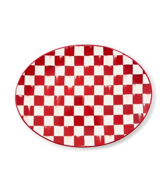 MACKENZIE CHILDS Cherry Check Serving Platter