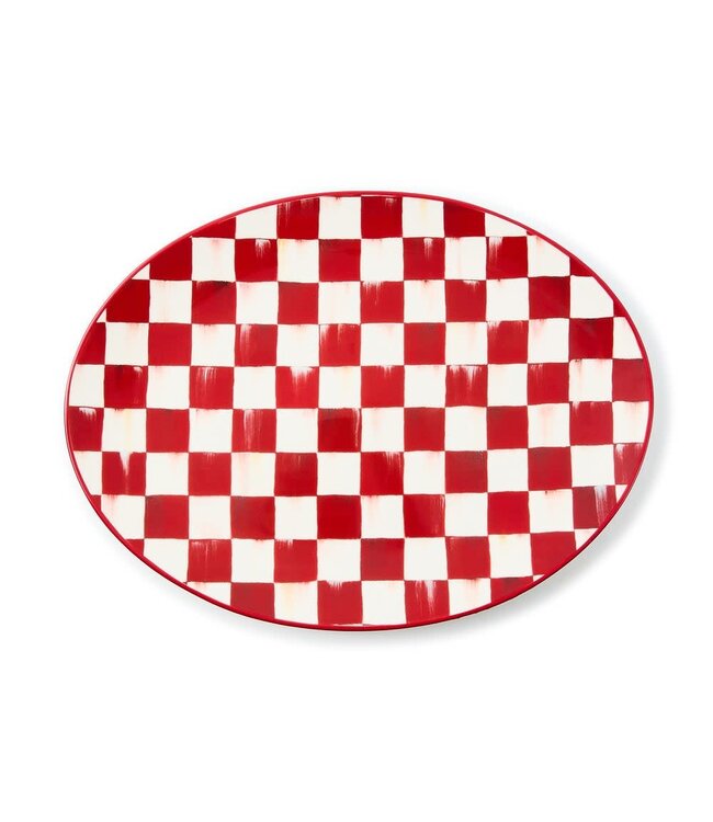 MACKENZIE CHILDS Cherry Check Serving Platter
