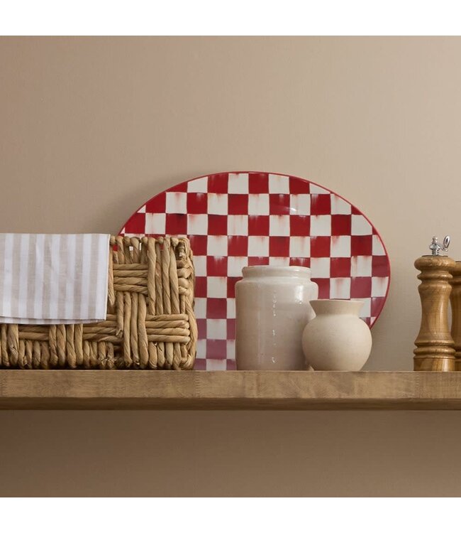 MACKENZIE CHILDS Cherry Check Serving Platter