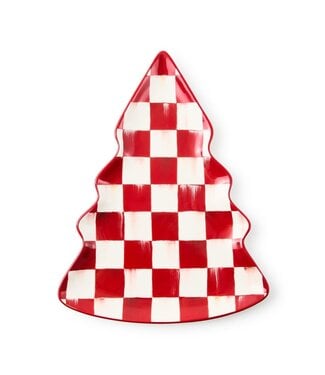 MACKENZIE CHILDS Cherry Check Tree Dish
