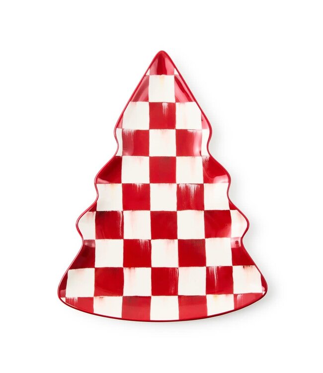 MACKENZIE CHILDS Cherry Check Tree Dish