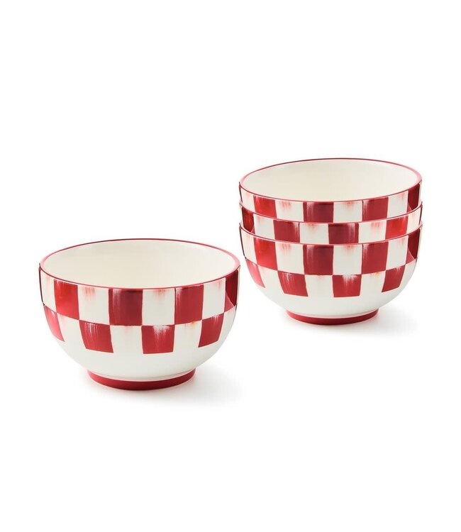 MACKENZIE CHILDS Cherry Check Breakfast Bowl - Sold Individually